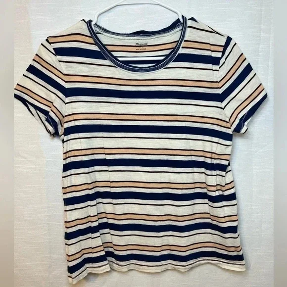 Madewell Whisper Cotton Ringer Tee in Victor Stripe Small - Picture 4 of 8